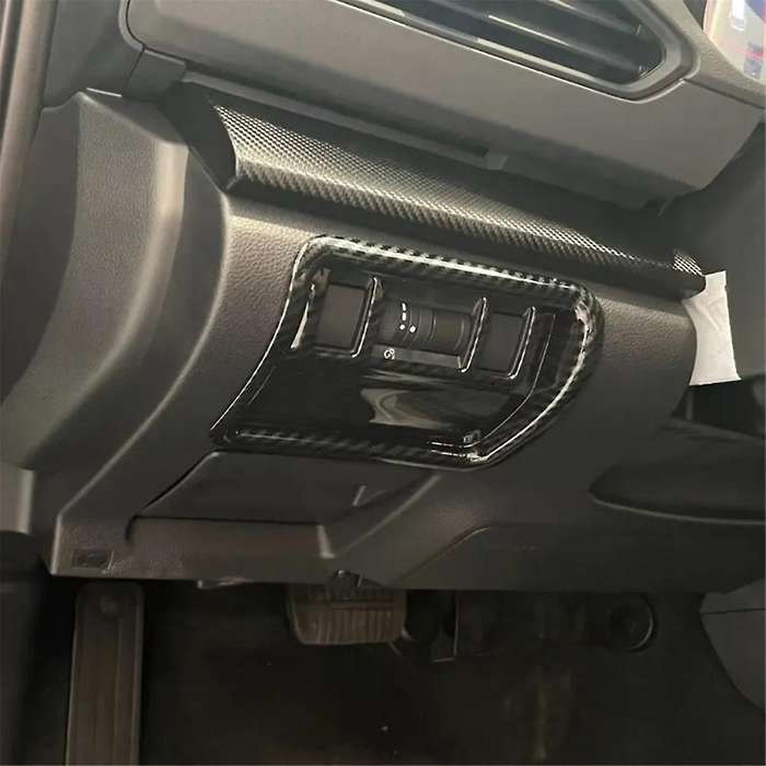 for Crosstrek 2023 2024 Car Head Light Lamp Adjustment Switch Cover Trim Accessories ABS Carbon Fibe
