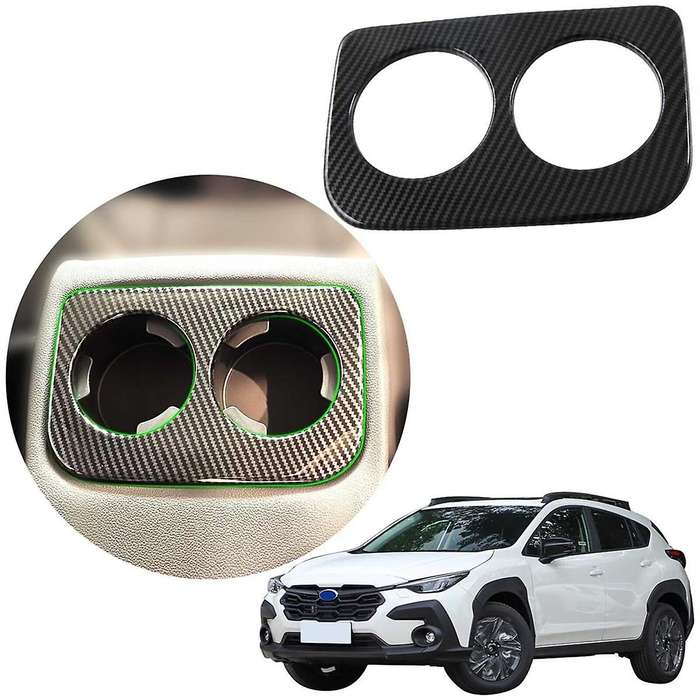 for Crosstrek 2023 2024 Car Rear Water Cup Holder Cover Trim Accessories ABS Carbon Fiber