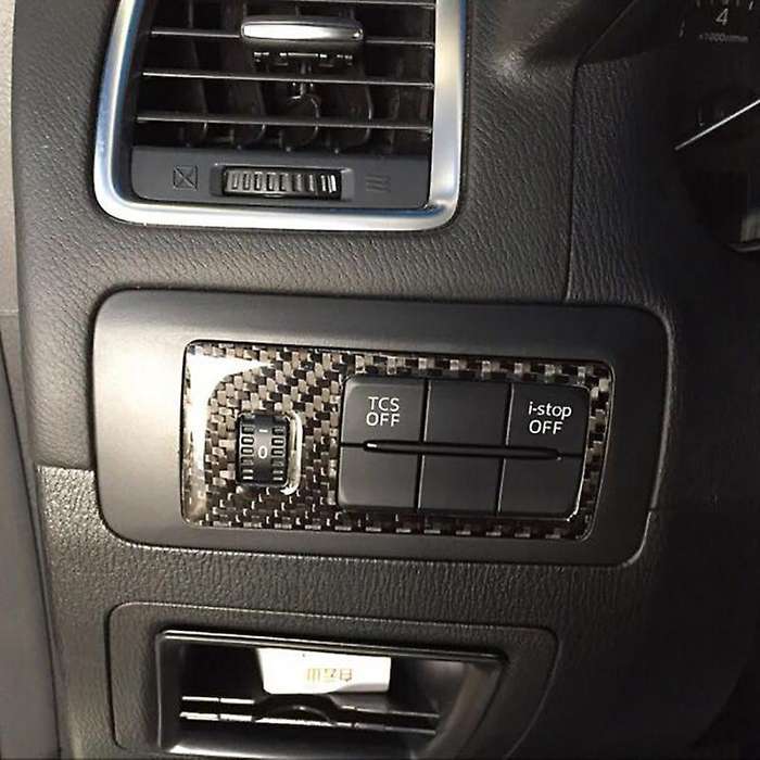for CX5 -5 2015 2016 Carbon Fiber Headlight Adjustment Switch Cover Trim Decor Car Accessories,with
