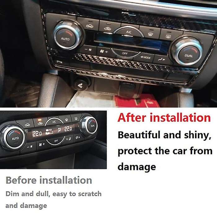 for CX5 -5 2015 2016 Carbon Fiber Central Control Air Conditioning Button Switch Panel Cover Trim Ac