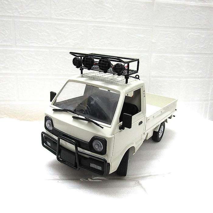 for D12 1/10 RC Car Drift Truck Upgrade Parts Metal Luggage Carrier Tray Roof Rack with LED Light Ac