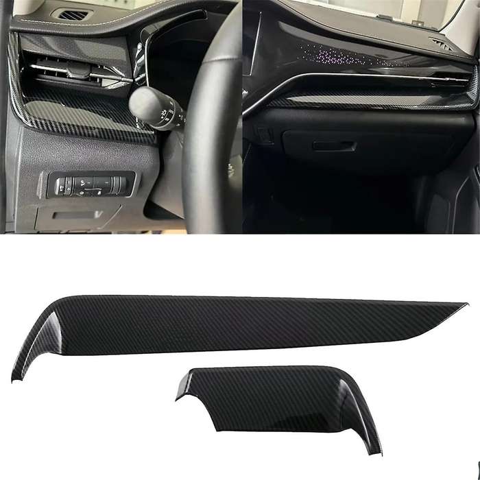 for D-max 2023 2024 Lhd Abs Carbon Fiber Center Console Dashboard Strip Cover Trim Car Interior Acce