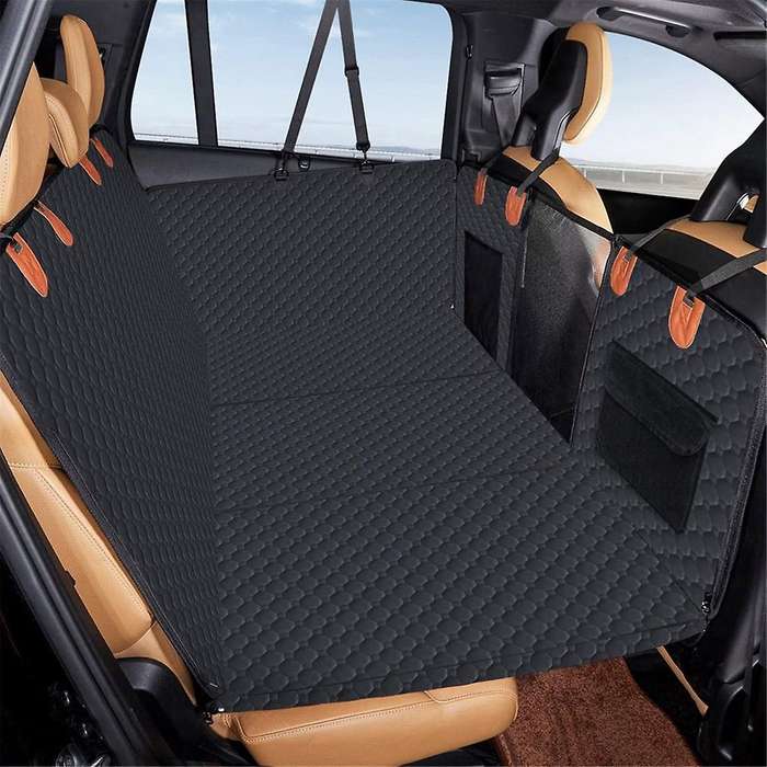 for Dogs Car Seat Cover with Hard Bottom Car Back Seat Extender Pet Backseat Cover Waterproof and A