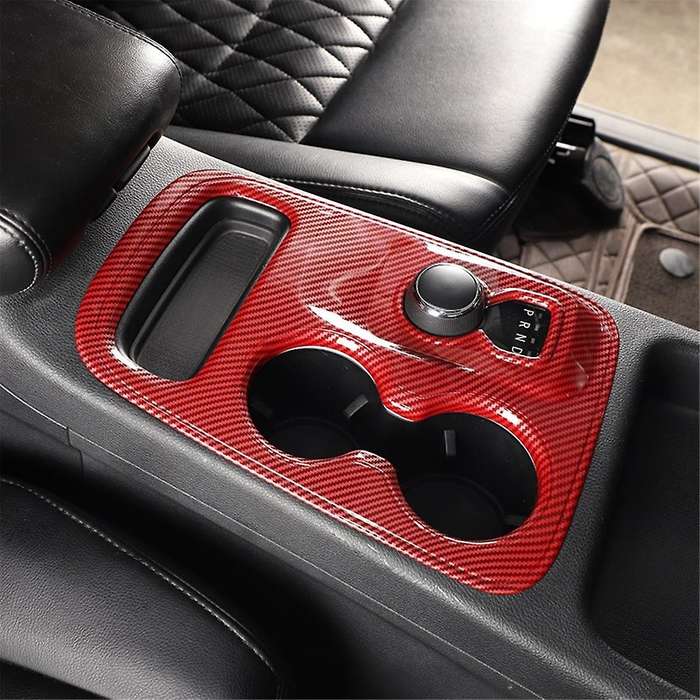 for Durango 2014-2017 Central Control Gear Shift Panel Cover Trim Sticker Accessories - Abs Red Car