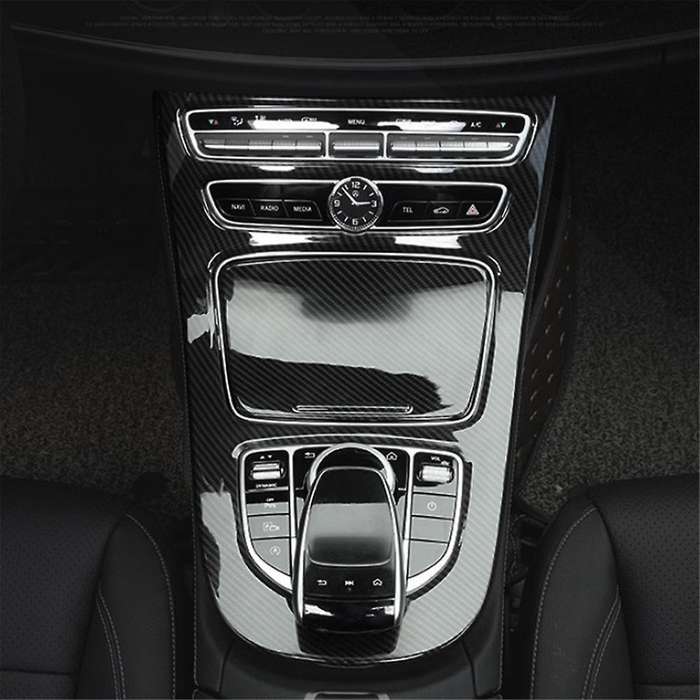 for E Class E200l E300l 16-20 Car Center Console Cup Holder Gear Panel Frame Cover Inner Trim Sticke