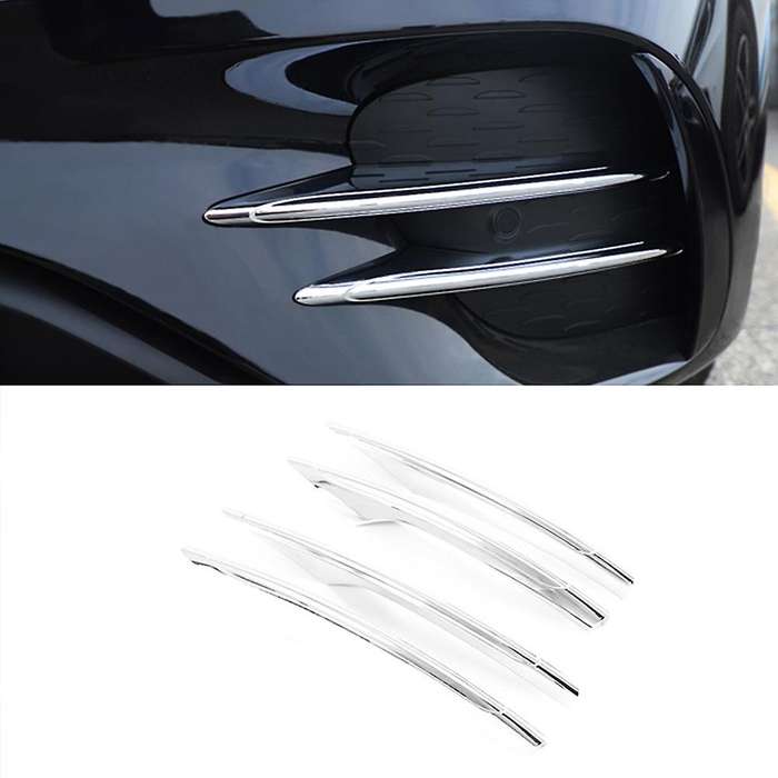 for E Class W213 2021 Chrome ABS Front Fog Light Decoration Strips Cover Trim Bumper Grille Trim