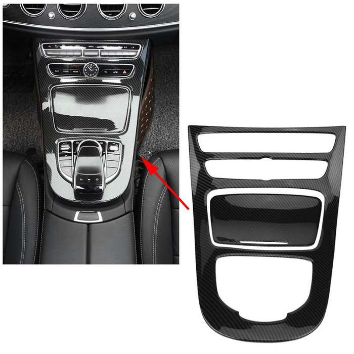 for E Class W213 2016 2017 2018 Carbon Fiber Center Control Gear Shift Panel Decorative Trim Cover