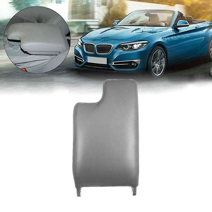 for E46 3 Series 1998-2006 Leather Armrest Cover Center Console Lid Gray