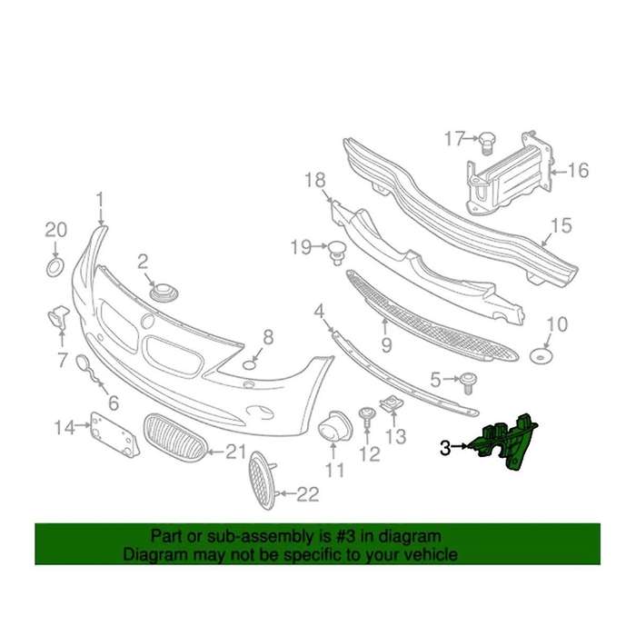 for E85 E86 Z4 Series 2003-2008 Front Bumper Support Brackets Front Left 51117165179