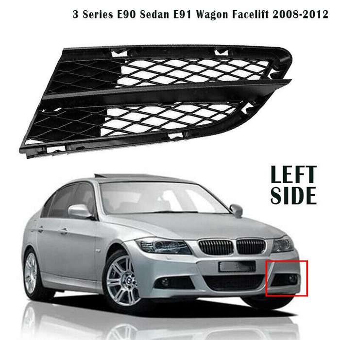 for E90 E91 325I 328I 2008-2012 Left Side Front Bumper Lower Fog Light Grille Grill 51117138417