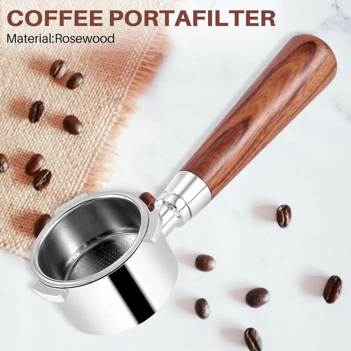for Eco680 Espresso Coffee Machine Wood Handle Filter Included 51mm Stainless Steel Coffee Basket C