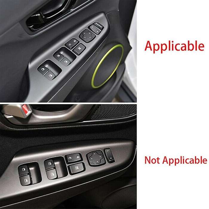 for Encino 2018-2021 Carbon Fiber Window Lift Switch Button Panel Cover Interior Door Armrest Trim