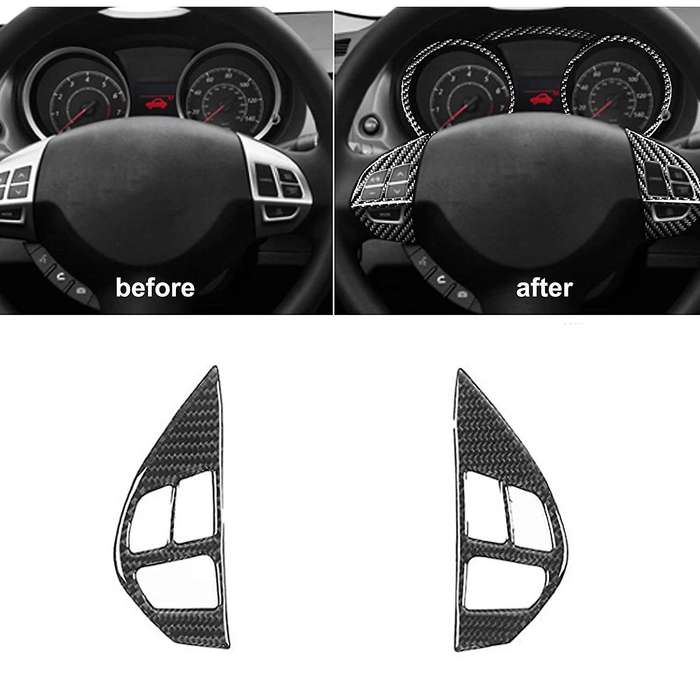 for ES DE 2008-2015 Carbon Fiber Steering Wheel Switch Button Sticker Cover Trim Car Accessories