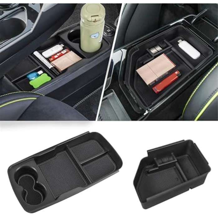 for Ev6 2022 2023 2024 Center Console Storage Box Lower Tray Armrest Storage Box Cup Holder