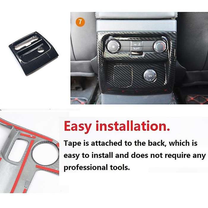 for Everest Endeavor 2015+ Carbon Fiber Rear Air Conditioner Outlet Cover Trim Frame Decorator Acces