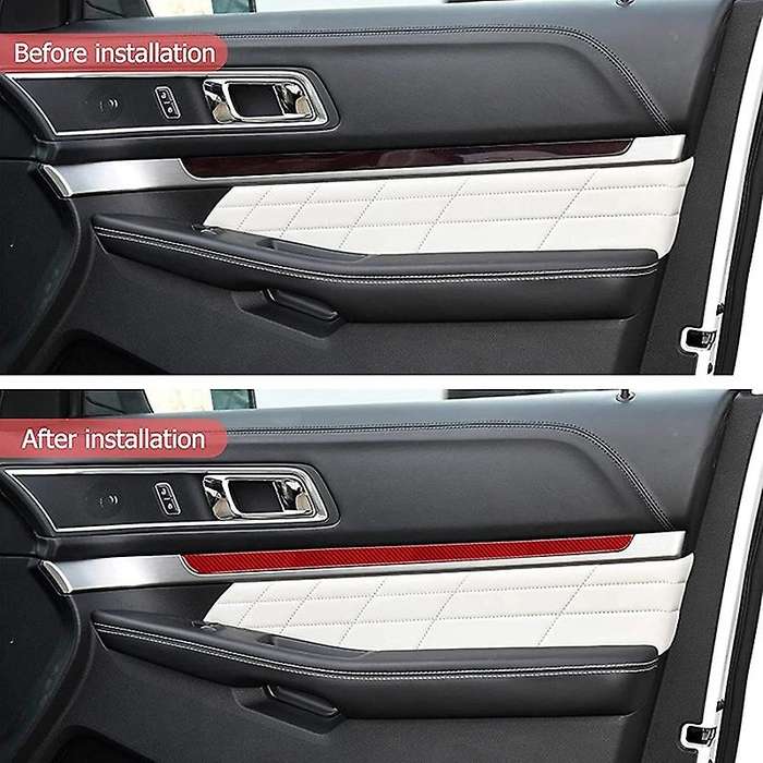 for Explorer 2013 2014 2015 2016 2017 2018 Carbon Fiber Side Door Strip Trim Panel Cover Interior St