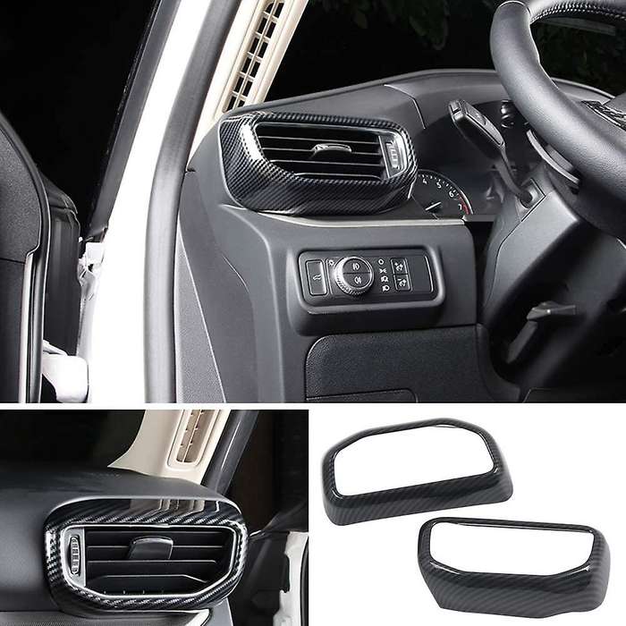for Explorer 2020 Carbon Fiber Car Left Right Side Air Conditioner Outlet AC Vent Cover Trim Frame A