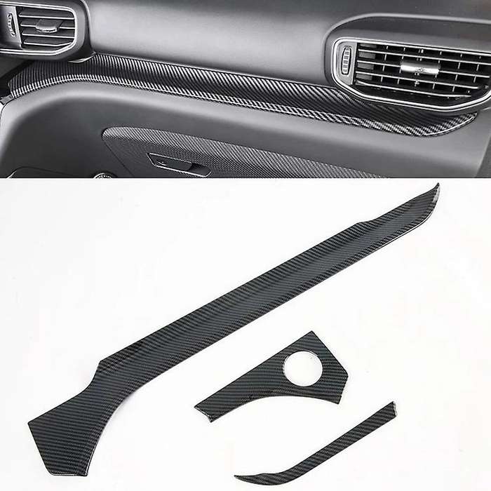for Explorer 2020 3PCS Carbon Fiber ABS Car Dashboard Trim Console Panel Molding Cover