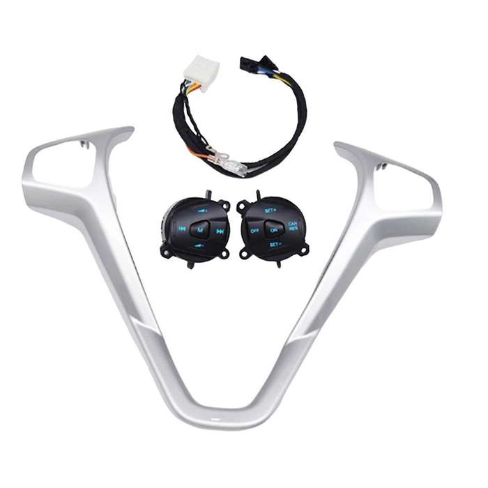 for Fiesta MK7 MK8 Escort Ecosport Car Blue LED Cruise Switch Button with Steering Wheel Trim Frame