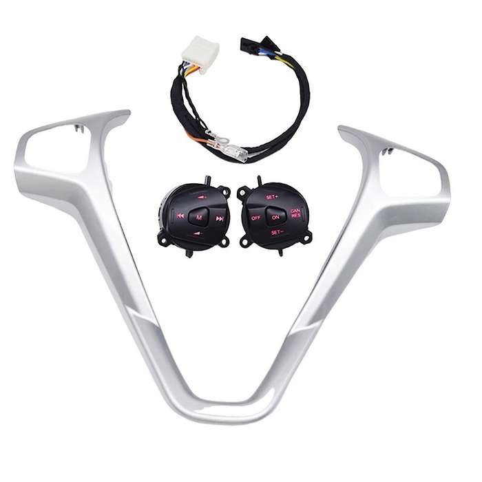for Fiesta Mk7 Mk8 Escort Ecosport Car Red Led Cruise Switch Button with Steering Wheel Trim Frame a