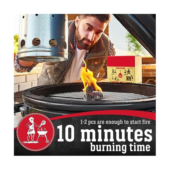for Fireplace, Wood Stove, Campfires, Grill, Fire Pit, Smoker, Bbq - Odorless Charcoal Sticks