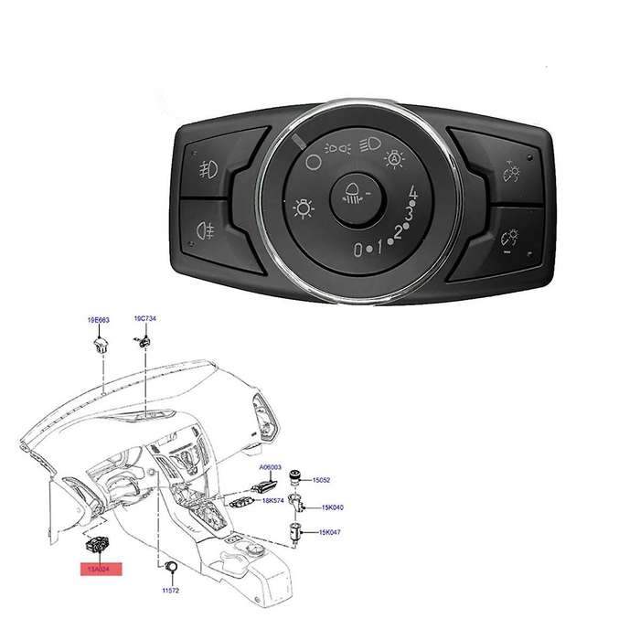 for Focus 2012-2015 BM5T-13A024CPL Dash Front Headlight Switch Control Height Adjustment Button BM5T