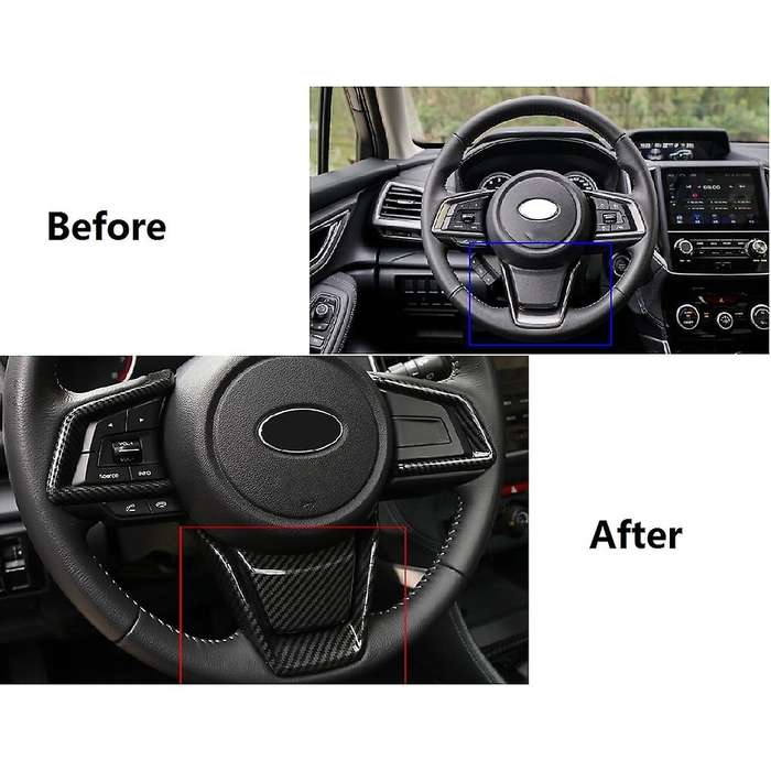 for Forester 2019 2020 Carbon Fiber Car Steering Wheel Decor Cover Trims Frame Sticker Accessoires