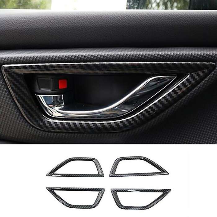 for Forester 2019-2021 Carbon Fiber Interior Door Handle Bowl Cover Trim Decorative Frame Stickers A