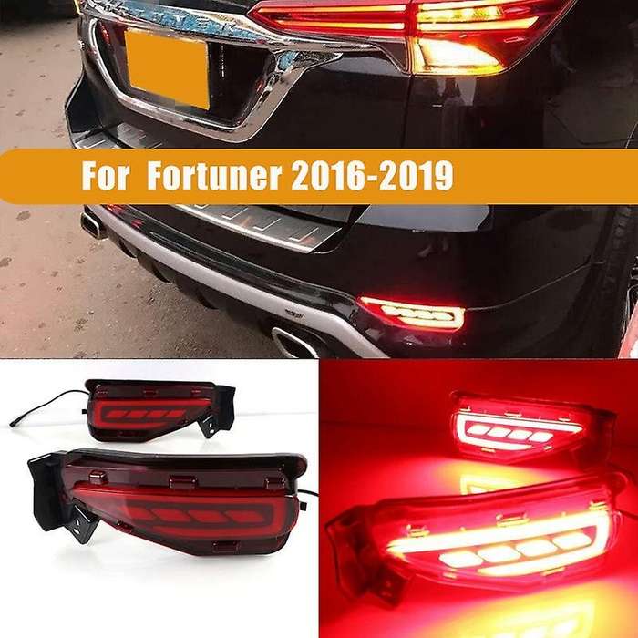 for Fortuner 2016-2019 LED Rear Bumper Fog Light Brake Light Indicator Lamp Reflector Light Night Dr