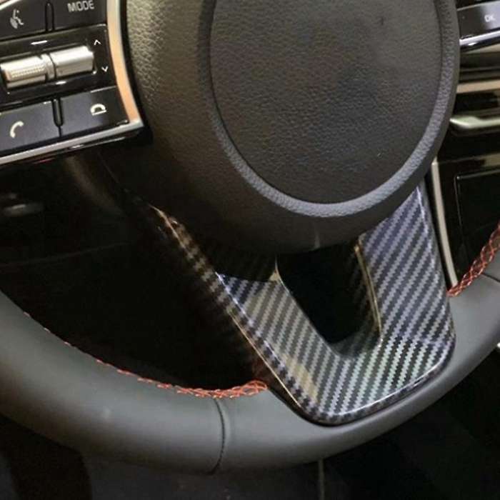 for Forte Cerato Carbon Fiber Steering Wheel Cover Molding Trim Decoration Frame Inner Accessories
