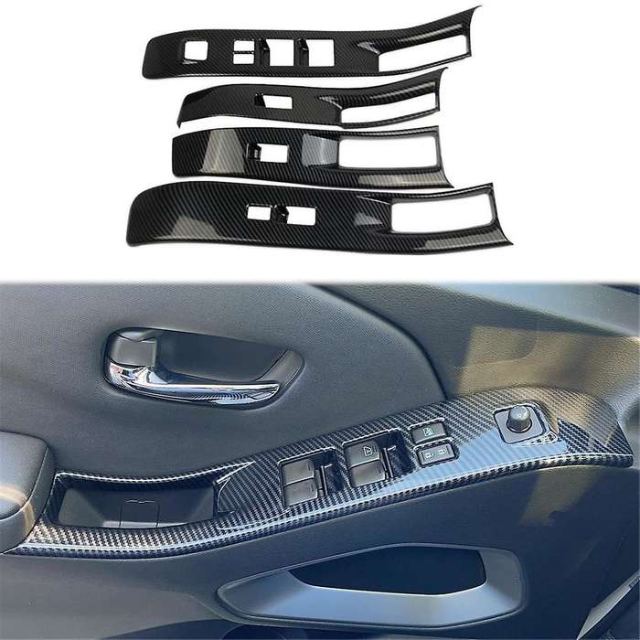 for Frontier 2022-2024 Car Window Lift Switch Panel Cover Trim Interior Accessories ,abs Carbon Fibe