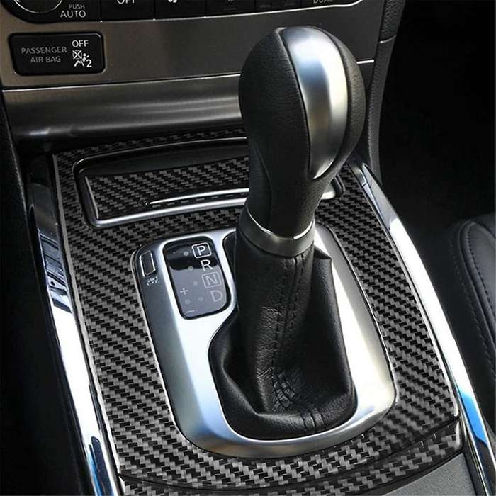 for G37 2010-2013 Soft Carbon Fiber Interior Trim Cover Decal Set, Gear Shift Panel Co-pilot Strip K