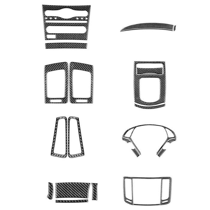 for G37 2010-2013 Soft Carbon Fiber Interior Trim Cover Decal Set, Gear Shift Panel Co-pilot Strip K