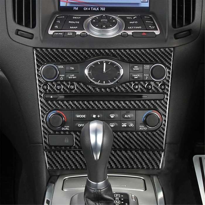 for G37 2010-2013 Soft Carbon Fiber Interior Trim Cover Decal Set, Gear Shift Panel Co-pilot Strip K