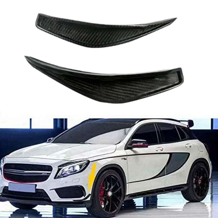 for GLA Class GLA45 2015-2019 Carbon Fiber Front Bumper Splitters Spoiler Canard Fins Trim