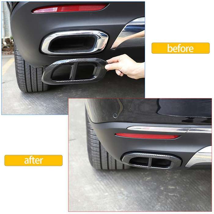 for Glc 350 450 Gls W167 X253 X167 20-22 Car Muffler Exhaust Pipe Tail Cover Trim, Abs Carbon Fiber