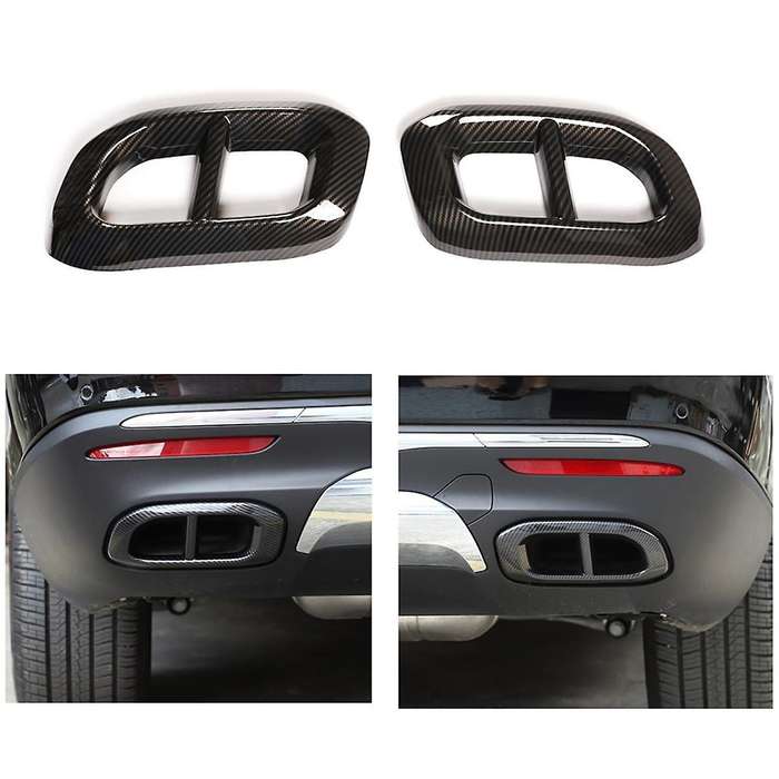 for Glc 350 450 Gls W167 X253 X167 20-22 Car Muffler Exhaust Pipe Tail Cover Trim, Abs Carbon Fiber