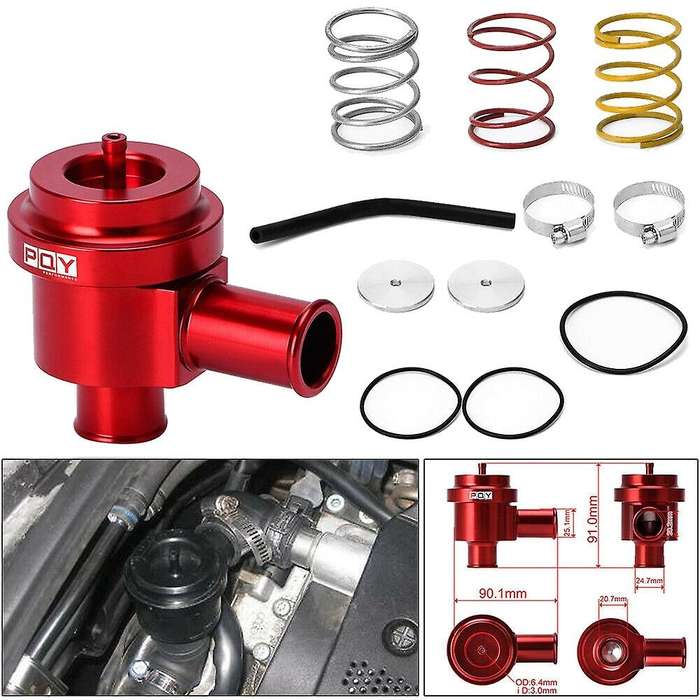 for Golf - 1.8T 2.7T 98-05 Aluminum Blow Off Valve Turbo BOV Diverter Valve Kit Red