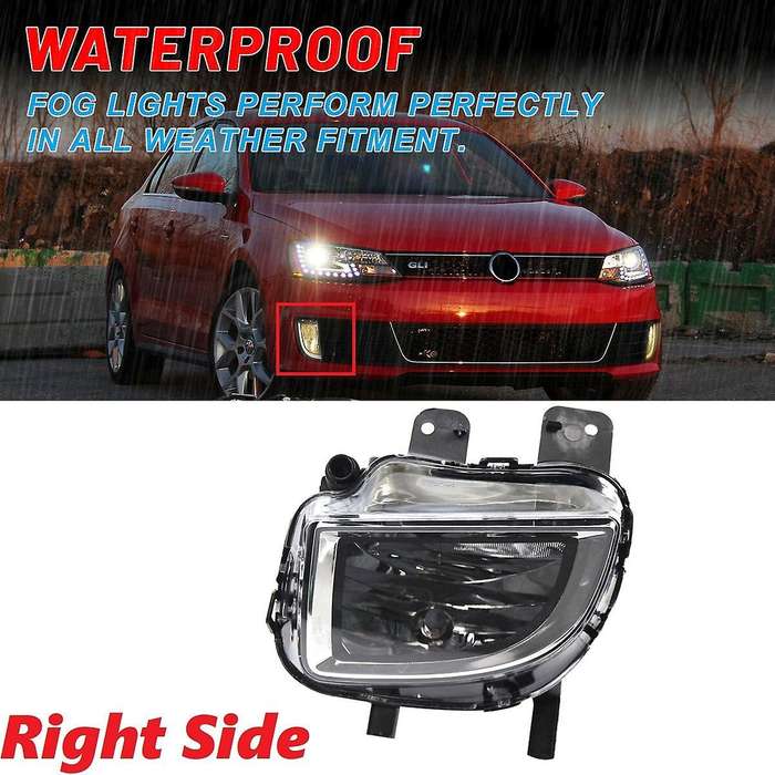 for GOLF MK6 GLI 2010-2015 Right Side Front Bumper Fog Lights Bumper Lamps Clear Lens 5K0941700E