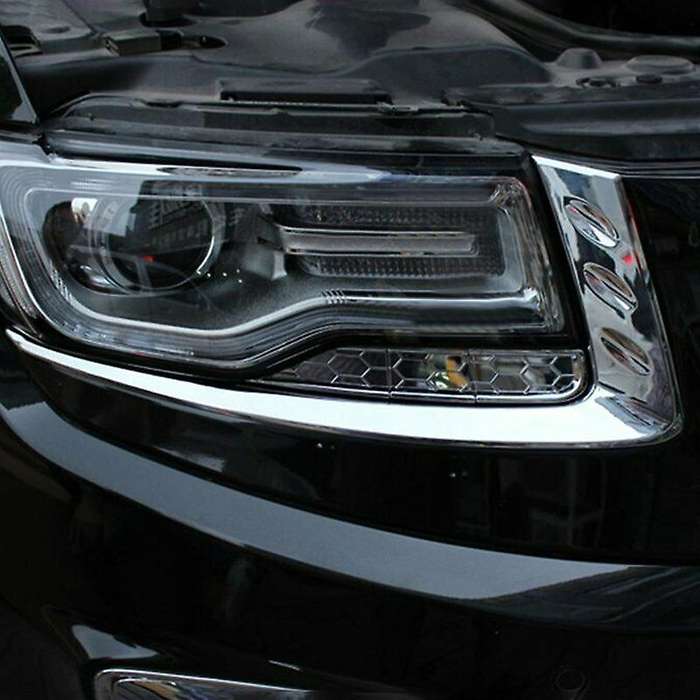 for Grand 2014-2016 Chrome Front Headlight Lamp Eyelid Cover Trim Strip Decoration