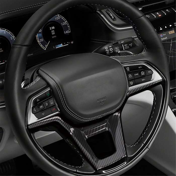 for Grand 2021-2022 Car Steering Wheel Trim Cover Interior Accessories Abs Carbon Fiber