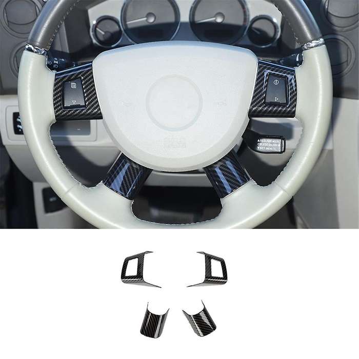for Grand Commander 2006-2010 Car Steering Wheel Button Cover Trim Sticker (ABS Carbon Fiber)