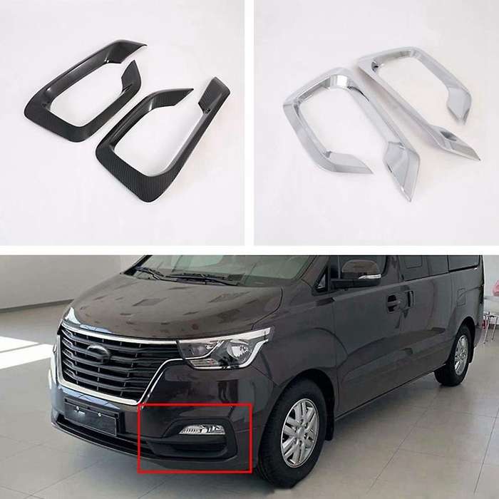 for Grand Starex H-1 I800 2018-2020 Carbon Fiber Front Fog Light Lamp Cover Trim Foglight Bezel Deco