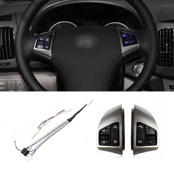 for HD 2008-2016 Multifunction Steering Wheel Control Button Switch Audio Control Silver 8 Keys