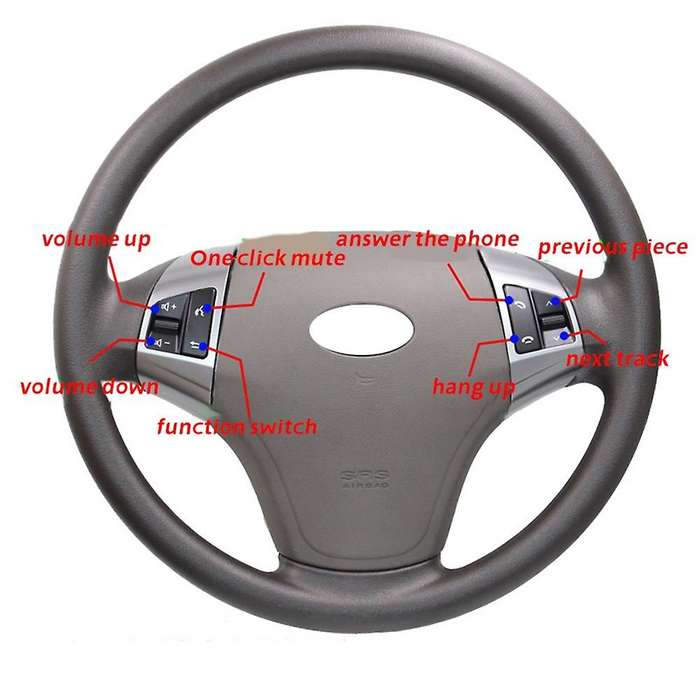 for HD 2008-2016 Multifunction Steering Wheel Control Button Switch Audio Control Silver 8 Keys
