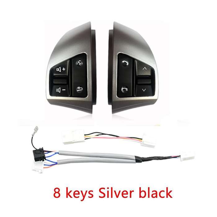for HD 2008-2016 Multifunction Steering Wheel Control Button Switch Audio Control Silver 8 Keys