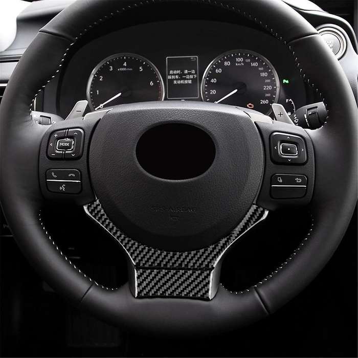 for Is250 Is200t Is300 Is350 2013-2019 Carbon Fiber Car Steering Wheel Panel Cover Decal Trim Acces