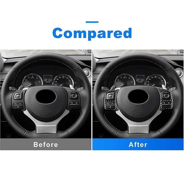 for IS250 IS200T IS300 IS350 2013-2019 Carbon Fiber Car Steering Wheel Button Panel Cover Decal Trim