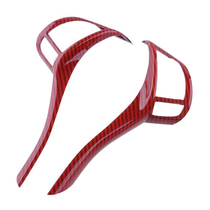 for J11 Teana Altima 2013-2018 Red Carbon Fiber Steering Wheel Switch Button Cap Cover Strip Trim