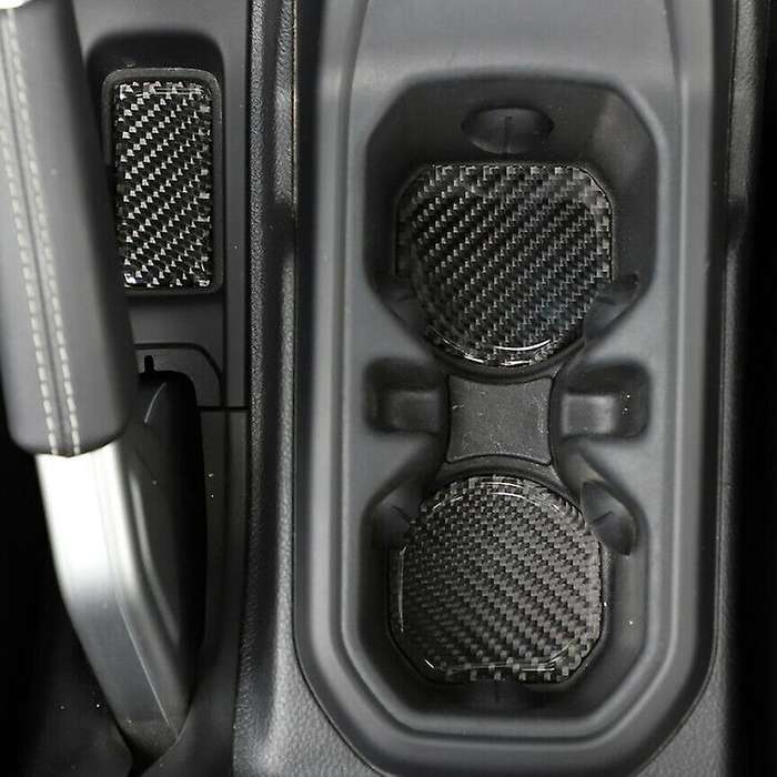 for JL 2018 2020 JT Sticker Car Interior Water Cup Holder Carbon Fiber Coaster Decal